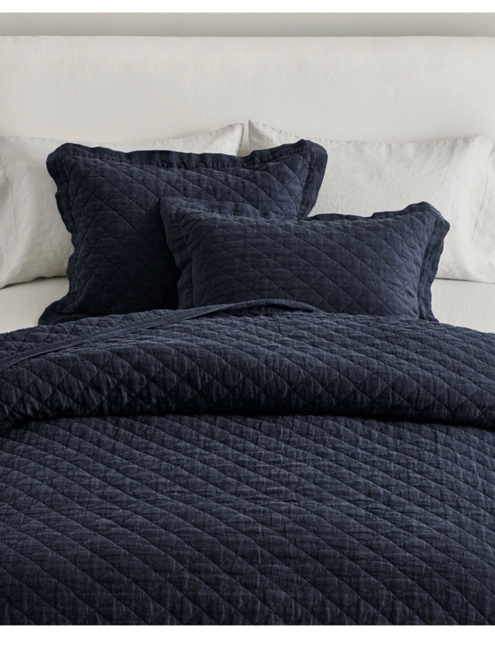 Pottery Barn Belgian Flax linen diamond sham